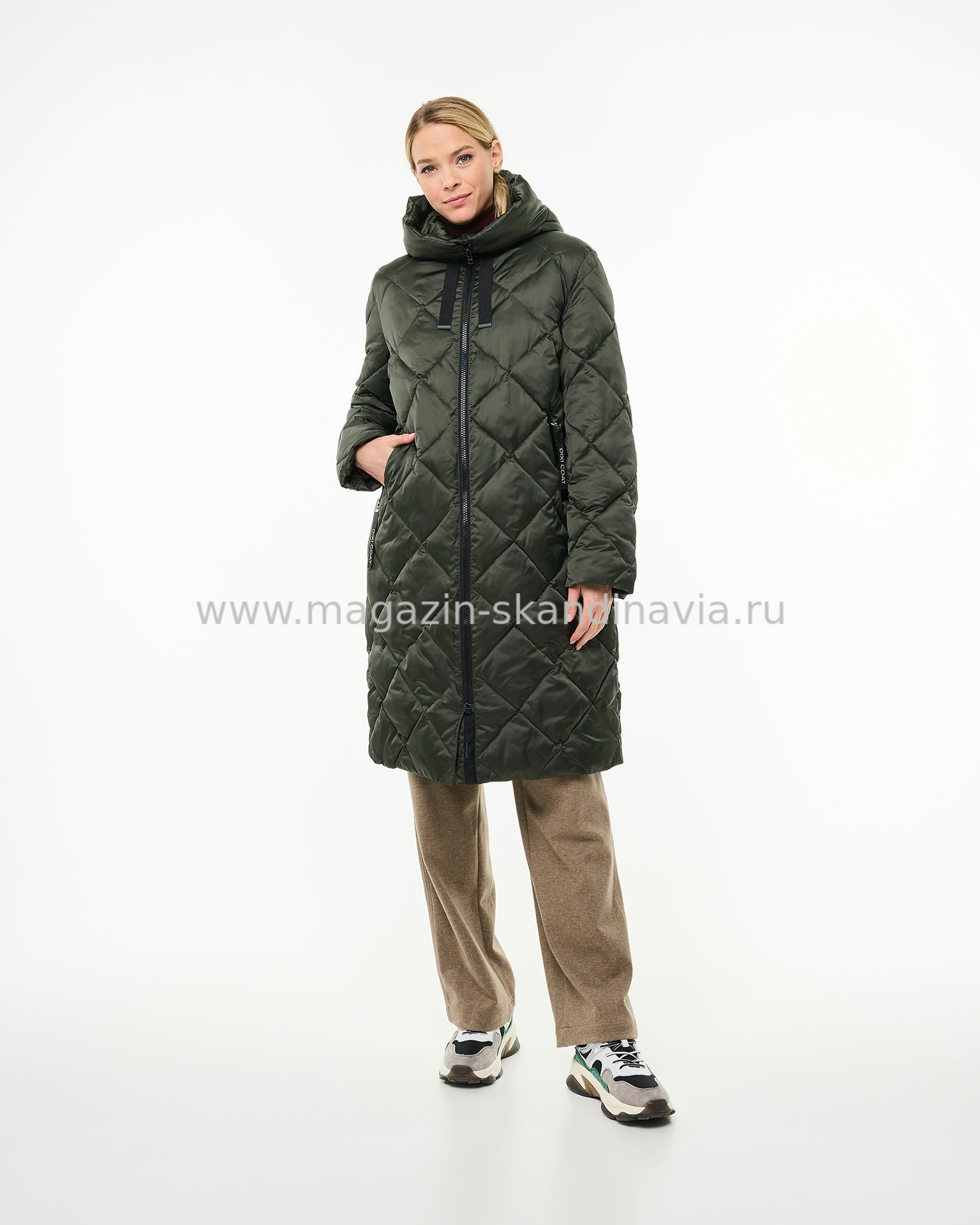 888 302 ECO Женское пальто DIXI COAT цвет оливковый.Финляндия