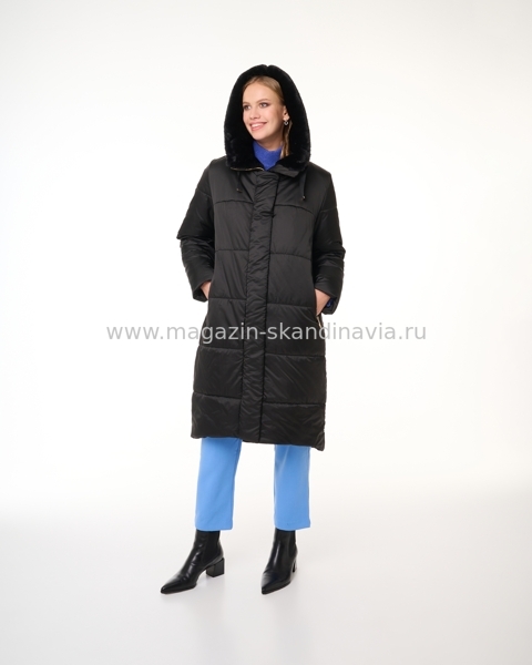 4465 302 Женское пальто DIXI COAT цвет черный-черный (99-99).Финляндия