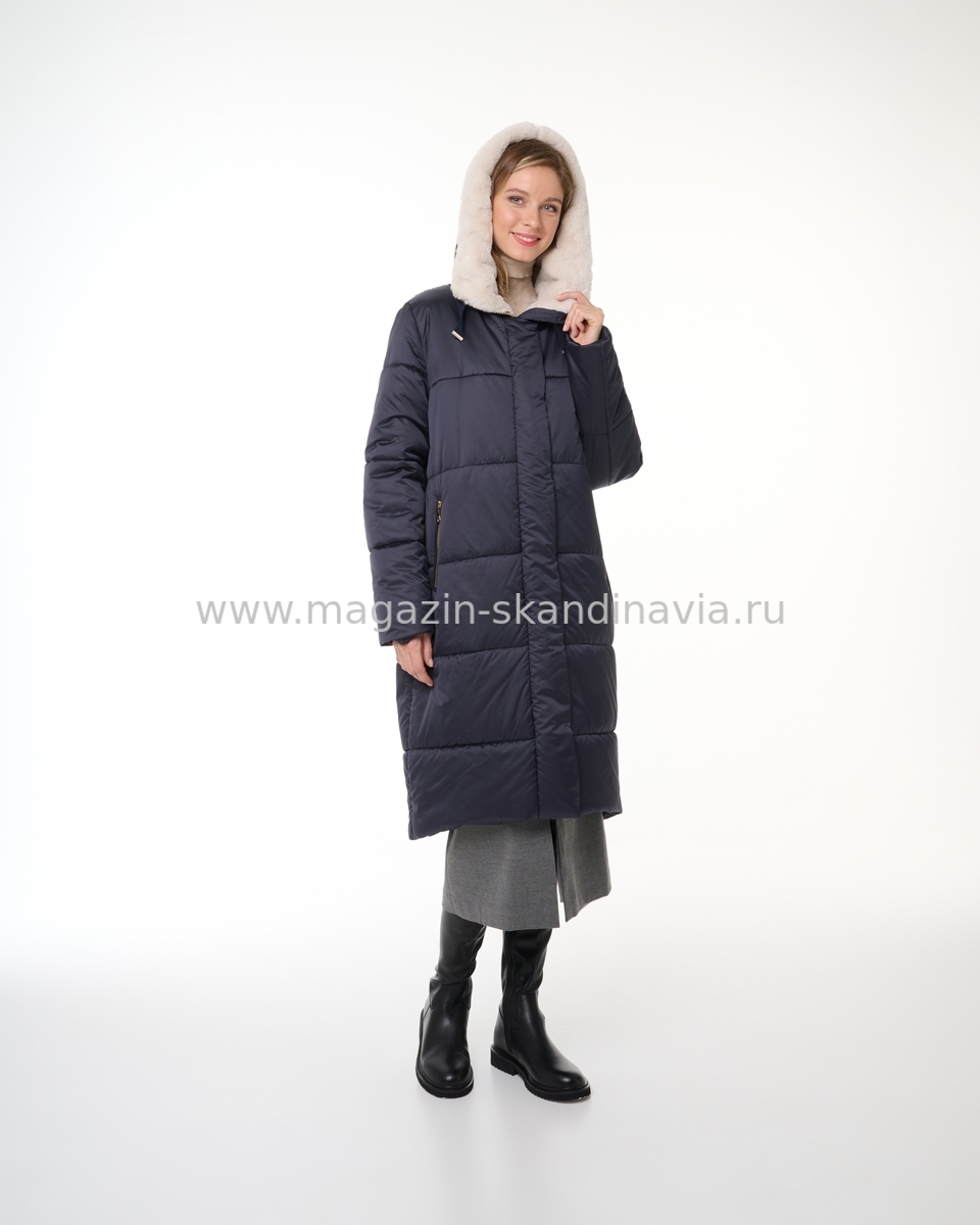 4465 302 Женское пальто DIXI COAT цвет темно-синий (28-42).Финляндия