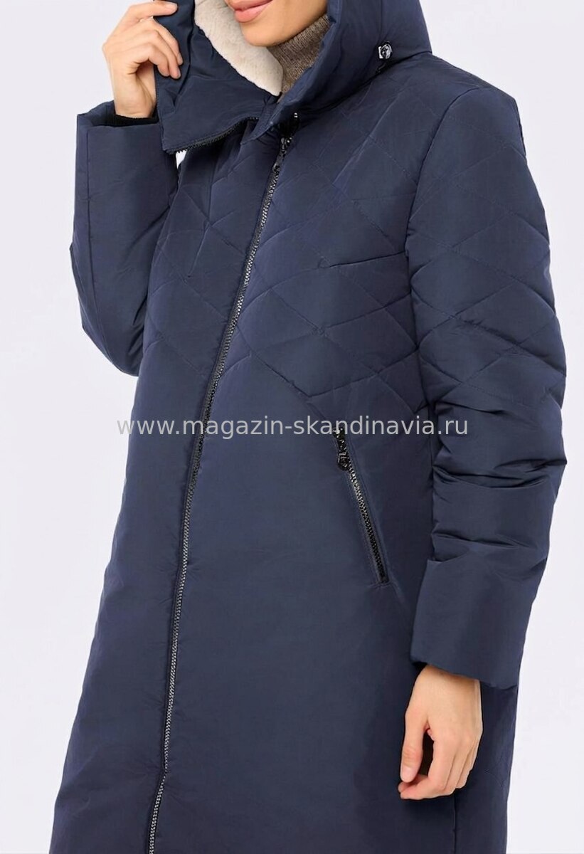 6055 115 Женское зимнее пальто  DIXI COAT цвет синий (28-42).Финляндия