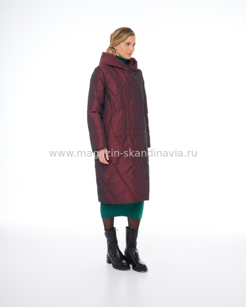 3715 322 Женское пальто DIXI COAT цвет вишня (88).Финляндия