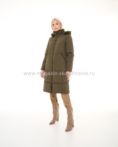 4747 121 Женское пальто DIXI COAT  цвет оливковый (78).Финляндия