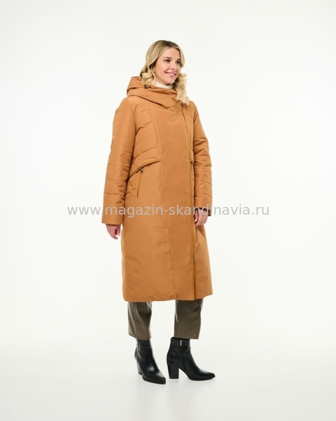 4215 115 Женское пальто DIXI COAT цвет горчичный (59-99).Финляндия